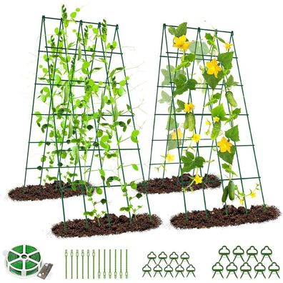 Metall Gurke Rankhilfe 2er Set Gitternetz Kletterpflanzen Tomaten Grün
