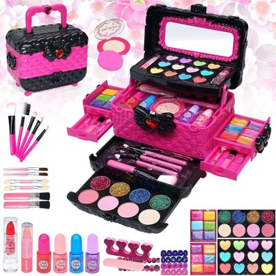 Kinderschminke Set Mädchen Schminkkoffer 57 PCS Waschbar Make Up Spielzeug