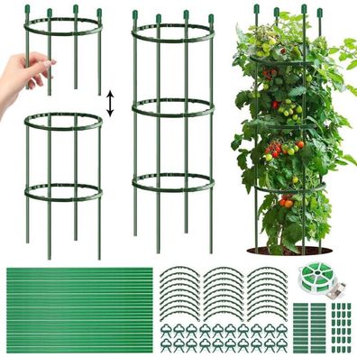 Tomaten Rankhilfe 141 PCS Gurken Rankhilfe Verstellbarer Höhe Tomatenkäfig