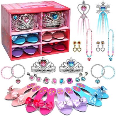 Kinderschminke Set Prinzessin Schuhe ELSA Make-up Schmuck Weihnachts Geschenke 3