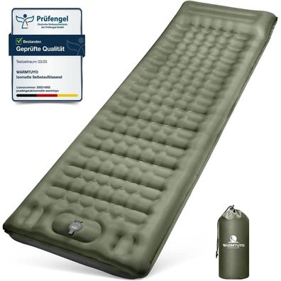 Isomatte Camping Selbstaufblasend 12CM Outdoor Matratze Kissen Armeegrün