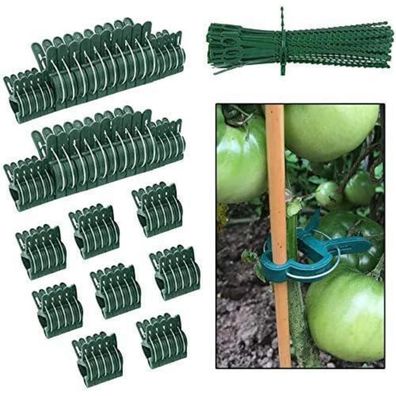110 PCS Pflanzenclips 2 Größen Rankhilfe Tomaten Rosen Gurken Kletterpflanzen