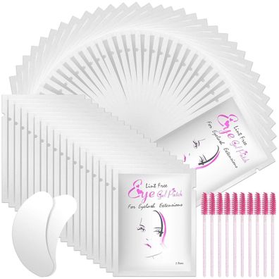 URAQT Wimpern Augenpads 50 Paar Extension Pads 10 Stück Wimpernbürste