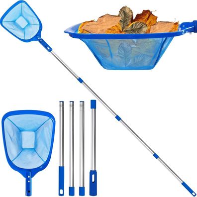 Poolkescher 200cm Feinmaschig Teleskopstange Poolreinigung Schwimmbad Teich