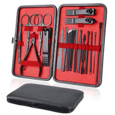 URAQT 18-teiliges Maniküre Set mit Ledertasche