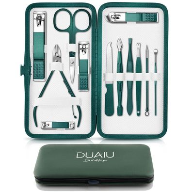 DUAIU Maniküre Set Nagelknipser Pediküre Schere Profi Nageletui Pflege Reise