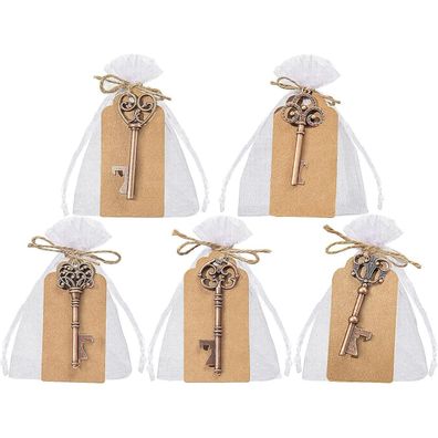 GoMaihe Vintage Schlüsselanhänger Flaschenöffner 50 Stück Set Hochzeit Einladung