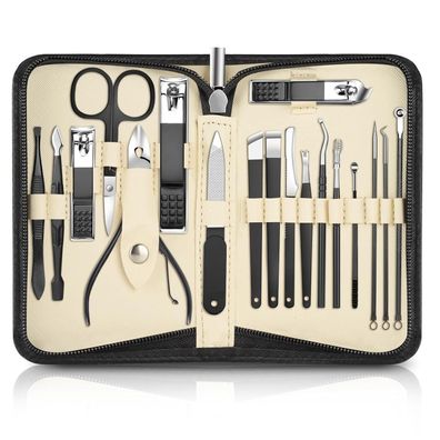 DUAIU Maniküre Pediküre Set 18in1 Nagelknipser Nagelpflegeset Tasche
