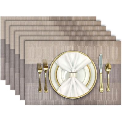 Aofmee Platzset Tischsets Abwaschbar 6er Set PVC rutschfest Hitzebeständig