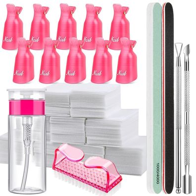 Nagellackentferner Werkzeuge Set Nagel Clips 500 Stk. Wattepads Gelnägel