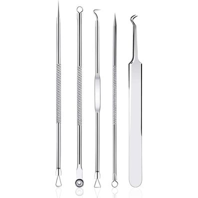 Mitesserentferner Set Komedonenquetscher Akne Whiteheads Blackhead Remover