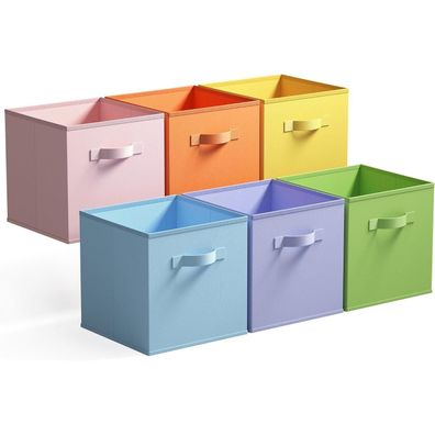 6x Stoffkisten Aufbewahrung Kallax Regal 33x33x32.4 cm Griffe Kinderzimmer Bunt