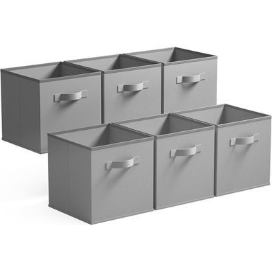 Aufbewahrungswürfel Stoff Kallax Regal 6 Stück 33x33x32,4cm Grau Organisieren