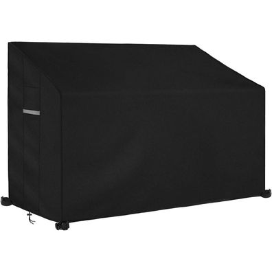 Gartenbank Abdeckung 2-Sitzer 600D Oxford Gewebe Wasserdicht Schwarz
