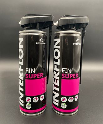 2x Interflon Fin Super 300ml Aerosol Trockenschmiermittel Kriechöl Pflegespray
