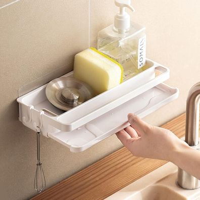 Toski Spülbecken Organizer Hängend Weiß Schwammhalter Geschirrspülhandtuchhalter