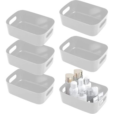 Aufbewahrungsbox Kunststoff Grau Organizer Bad Kosmetik SHEPIN 6 Stück