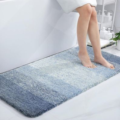 Weicher Badteppich 60x120 cm rutschfest waschbar flauschig Hochflor Mikrofaser