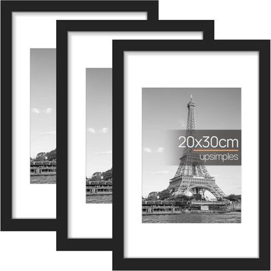 Upsimples 3er Pack Bilderrahmen Schwarz 20x30 Foto Rahmen Poster Frame