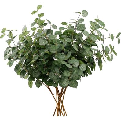 Kunstpflanze Eukalyptus Deko 6 Bündel Realistische Zweige Blätter