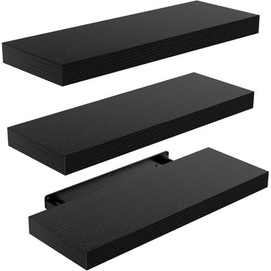 Storemic Wandregal 3er-Set schwarz belastbar bis 22 lbs modern DekoRegale