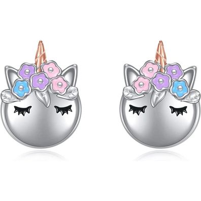 VONALA Einhorn Ohrstecker 925er Sterlingsilber Schmuck für Frauen Mädchen