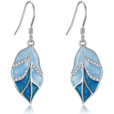 Grüne Blatt Ohrringe Sterling Silber Monstera Pflanzen Natur Schmuck