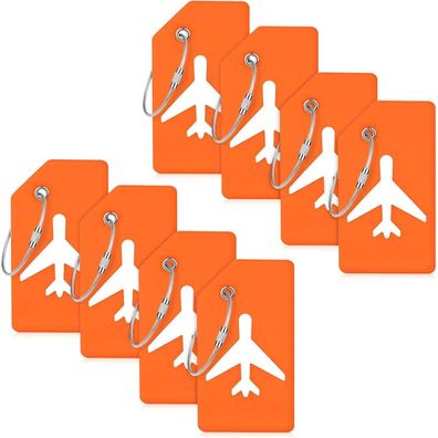 8x Flintronic Kofferanhänger Kieselgel Gepäckanhänger Namensschild Orange
