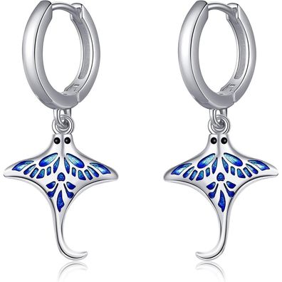 Stachelrochen Mantarochen Ohrringe Sterling Silber Ozean Geschenk Frauen