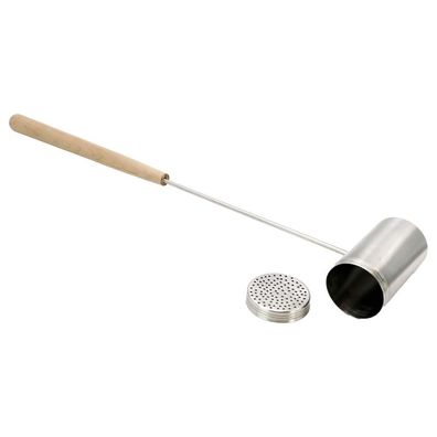 Nikkarien Saunakelle 76 cm mit Aufsatz Schöpfkelle aus Edelstahl mit Holzgriff