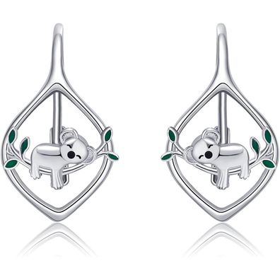 Koala Ohrringe 925 Sterling Silber Mädchen Tier Schmuck Frauen Geschenke
