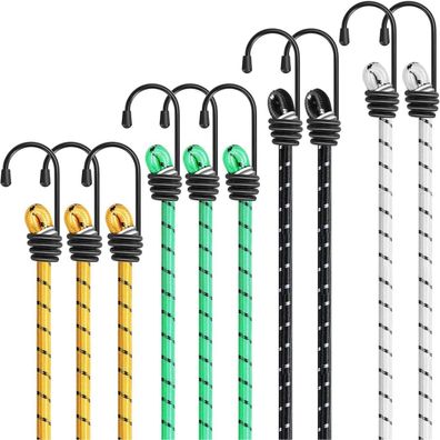 Kiprim 100cm Hochleistungs-Bungee-Seile mit Haken, 10er-Pack - Möbel Schutz