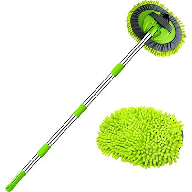 WillingHeart 160cm 2in1 Autowaschbürste Teleskop Mikrofaser Korallen Chenille