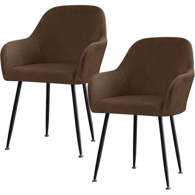 Stretch Stuhlhusse Braun 2er Set Abnehmbar Esszimmer Hochzeit