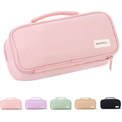 Großes Easthill Federmäppchen Organizer Mädchen-Rosa Canvas Bleistift Tasche