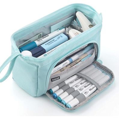 Federmäppchen Stifthalter Pencil Case Office School Organizer Mädchen Hellblau