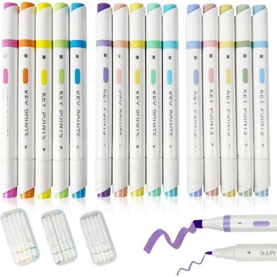 Pastell Textmarker 15 Farben Zweiseitig Spitze Journaling School Supplies