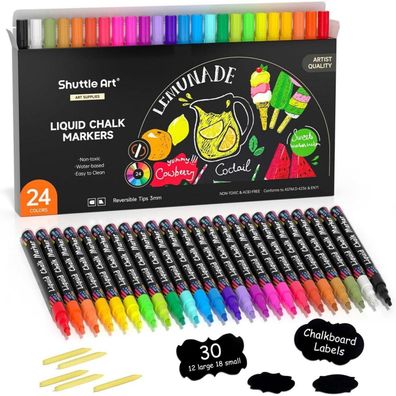 Kreidestifte Set bunte Farben feine Spitze abwaschbare Tinte 26 Schilder 5