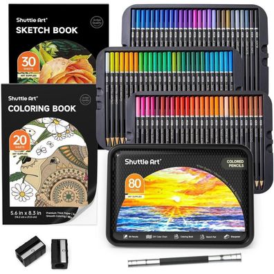 Shuttle Art Buntstifte Set 80 professionelle Buntstifte für Erwachsene Kinder