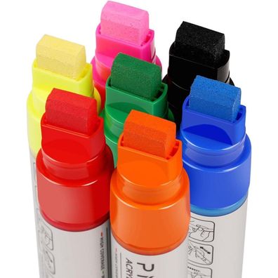 Acryl Marker Set 15mm Keilspitze Acrylstifte wasserfest für Steine Holz Window