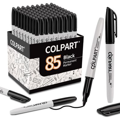 85pcs Permanent Marker Schwarz Feine Spitze Wasserfest Zeichnen Büro Schule
