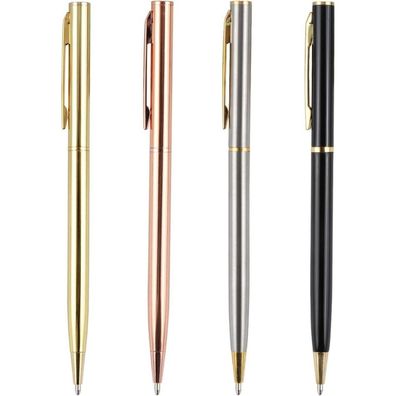 YiliYa 4 Stück Metall Kugelschreiber schwarze Tinte Geschenk Set