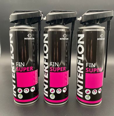 3x Interflon Fin Super 300ml Aerosol Trockenschmiermittel Kriechöl Pflegespray