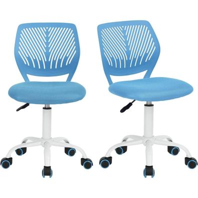 Blaue Ergonomische Bürostühle 2er Set Verstellbar Drehstuhl Stoffsitz