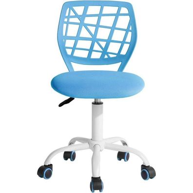 Höhenverstellbarer Bürostuhl Stoffsitz Ergonomisch Blau