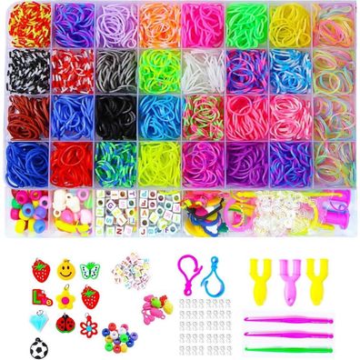 2500+ Loom Bänder Set Gummibänder Zubehör Loops Armbänder Kinder Girls 8-12