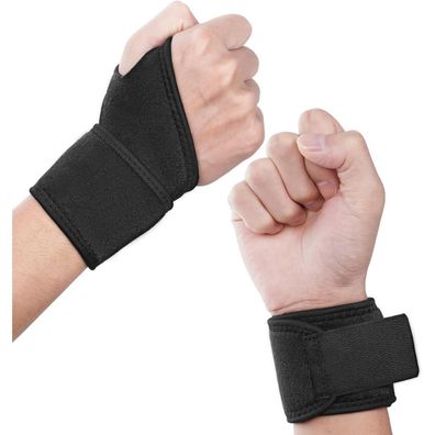 Handgelenkbandage 2er Set für Sport und Alltag Schwarz