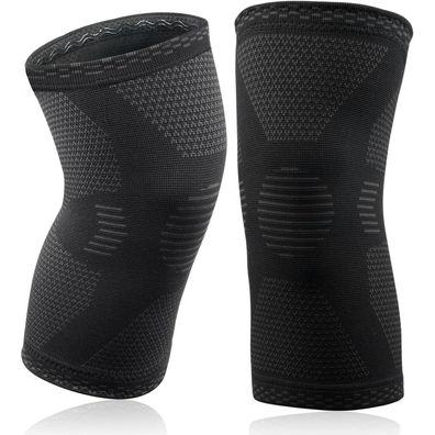 ACWOO Kniebandage 2 Stück verstellbar Meniskusriss Sport Schwarz S