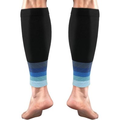 Kompression Wadenbandage 2 Stück für Sport Laufen Farbverlauf Blau