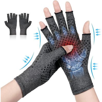 Arthritis Kompressionshandschuhe Fingerlose Schwarz Unisex